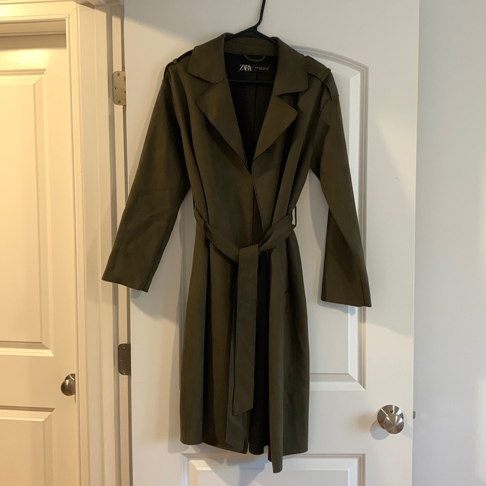 Zara dark green coat XS